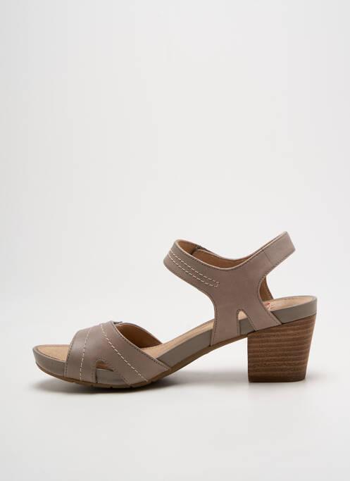 Sandales/nu pieds matière lisse talon de 4 à 6cm gris CLARKS femme