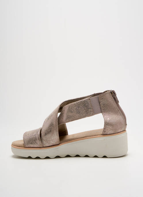 Sandales/nu pieds tissage satiné talon de 4 à 6cm argent CLARKS femme