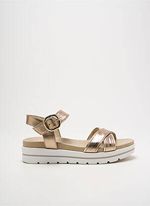 Sandales/nu pieds matière lisse talon de 4 à 6cm or NERO GIARDINI femme