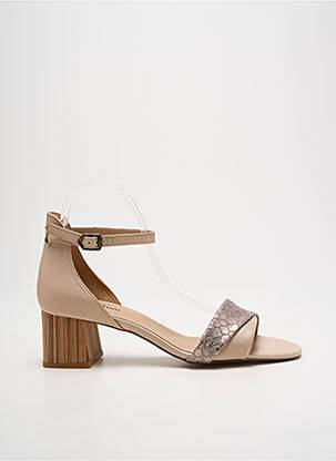 Sandales/nu pieds matière lisse talon de 4 à 6cm beige QOO TUM femme