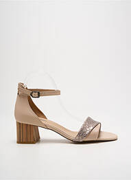 Sandales/nu pieds matière lisse talon de 4 à 6cm beige QOO TUM femme