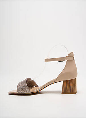 Sandales/nu pieds matière lisse talon de 4 à 6cm beige QOO TUM femme