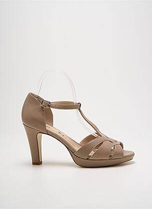 Sandales/nu pieds matière lisse talon de 7 à 9cm beige OTESS femme