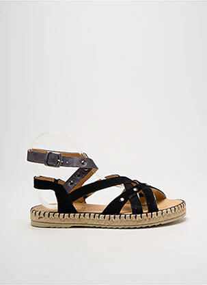 Sandales/nu pieds tissage satiné talon plat jusqu'à 3cm noir MKD femme