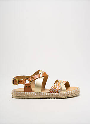 Sandales/nu pieds matière lisse talon plat jusqu'à 3cm or MKD femme