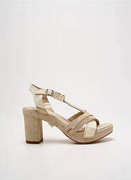 Sandales/nu pieds tissage satiné talon de 7 à 9cm beige KHRIO femme