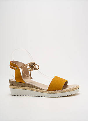Sandales/nu pieds talon compensé talon de 4 à 6cm jaune REQINS femme