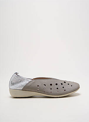 Ballerines tissage satiné talon plat jusqu'à 3cm argent HIRICA femme