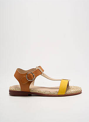 Sandales/nu pieds chiquet talon plat jusqu'à 3cm jaune ARMISTICE femme