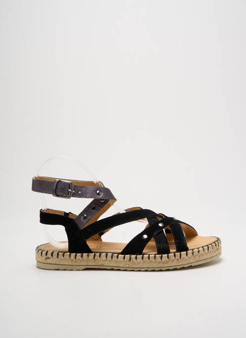 Sandales/nu pieds tissage satiné talon plat jusqu'à 3cm noir MKD femme