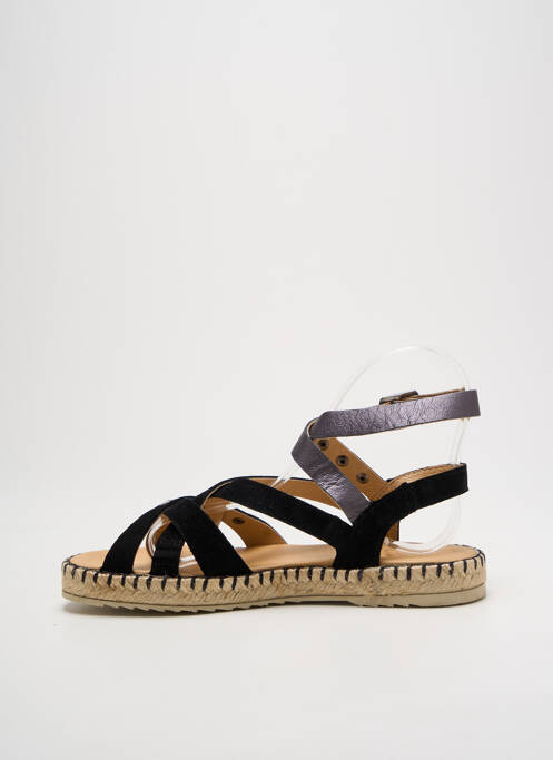 Sandales/nu pieds tissage satiné talon plat jusqu'à 3cm noir MKD femme