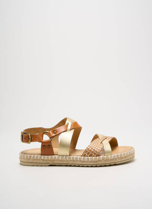 Sandales/nu pieds matière lisse talon plat jusqu'à 3cm or MKD femme