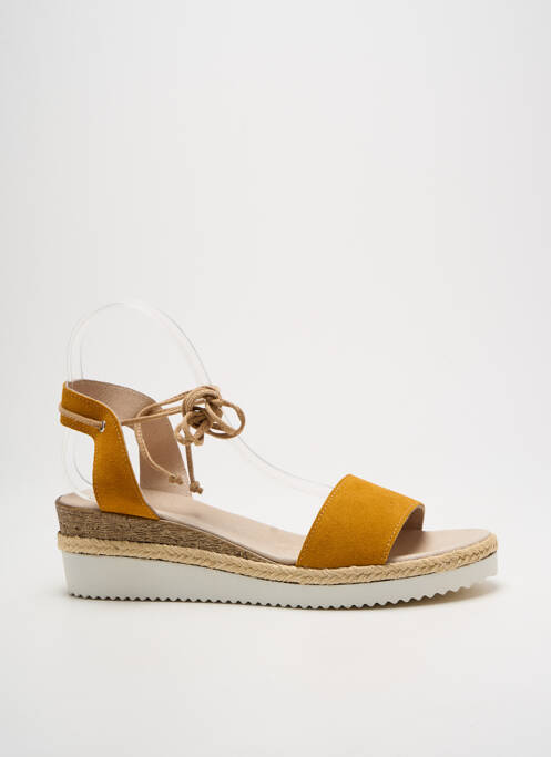 Sandales/nu pieds talon compensé talon de 4 à 6cm jaune REQINS femme