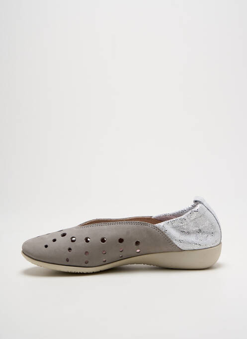 Ballerines tissage satiné talon plat jusqu'à 3cm argent HIRICA femme