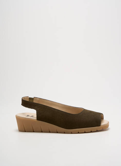 Sandales/nu pieds bout ouvert talon plat jusqu'à 3cm vert HIRICA femme