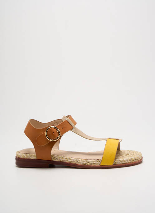 Sandales/nu pieds chiquet talon plat jusqu'à 3cm jaune ARMISTICE femme