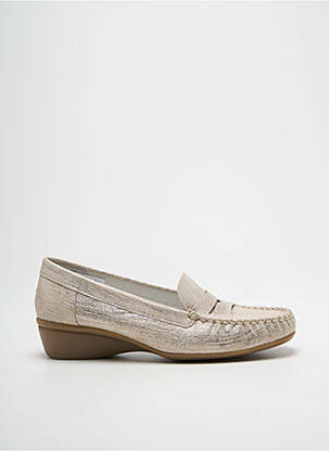 Mocassins bout rond talon plat jusqu'à 3cm argent J.METAYER femme