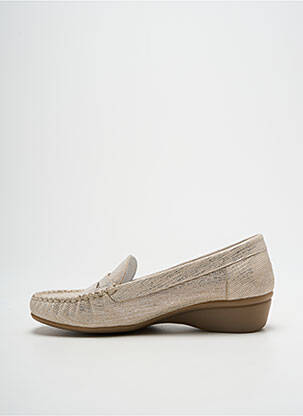 Mocassins bout rond talon plat jusqu'à 3cm argent J.METAYER femme
