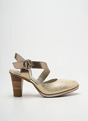 Sandales/nu pieds matière lisse talon de 7 à 9cm or J.METAYER femme