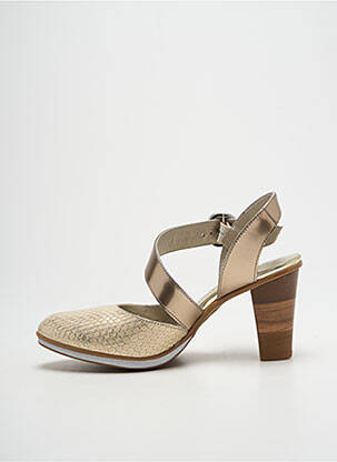 Sandales/nu pieds matière lisse talon de 7 à 9cm or J.METAYER femme