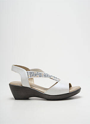 Sandales/nu pieds tissage satiné talon de 4 à 6cm blanc J.METAYER femme