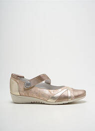 Ballerines fermeture scratch talon plat jusqu'à 3cm or J.METAYER femme
