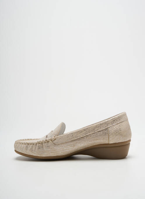Mocassins bout rond talon plat jusqu'à 3cm argent J.METAYER femme