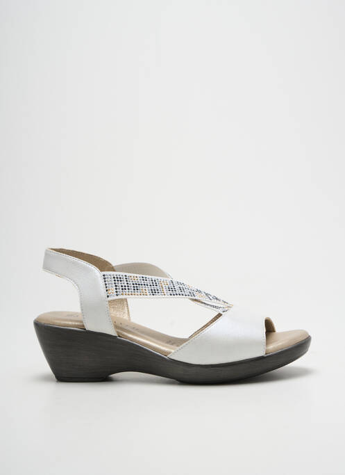 Sandales/nu pieds tissage satiné talon de 4 à 6cm blanc J.METAYER femme