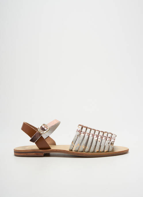 Sandales/nu pieds chiquet talon plat jusqu'à 3cm marron GIOSEPPO femme