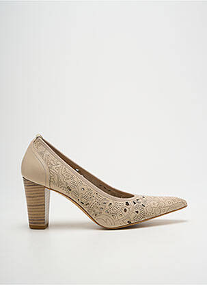 Escarpins tissage satiné talon de 7 à 9cm beige QOO TUM femme