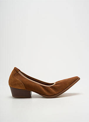 Escarpins cubain talon plat jusqu'à 3cm marron QOO TUM femme