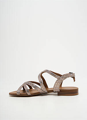 Sandales/nu pieds chiquet talon plat jusqu'à 3cm marron QOO TUM femme