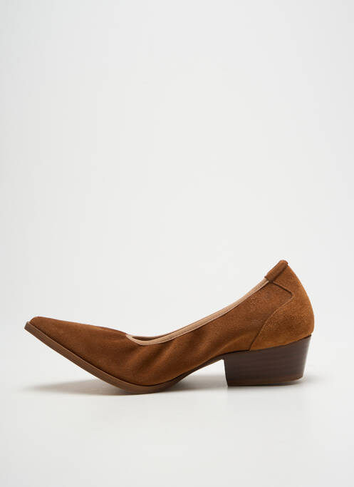 Escarpins nubuck talon plat jusqu'à 3cm marron QOO TUM femme