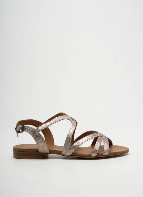 Sandales/nu pieds chiquet talon plat jusqu'à 3cm marron QOO TUM femme