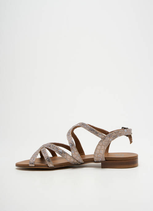 Sandales/nu pieds chiquet talon plat jusqu'à 3cm marron QOO TUM femme