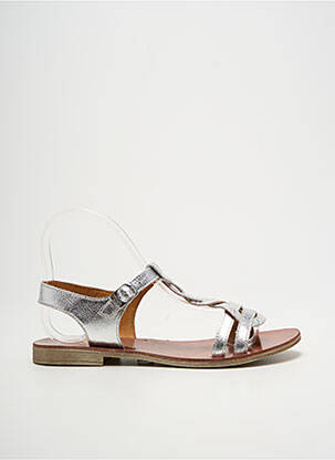 Sandales/nu pieds chiquet talon plat jusqu'à 3cm argent GBB femme
