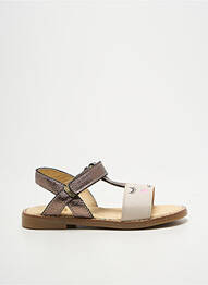 Sandales/nu pieds tissage satiné chiquet marron GBB fille