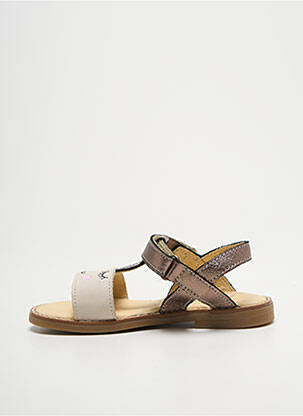 Sandales/nu pieds tissage satiné chiquet marron GBB fille