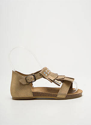 Sandales/nu pieds tissage satiné bout ouvert or REQINS fille