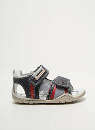 Sandales/nu pieds tissage satiné bout ouvert noir BABYBOTTE garcon