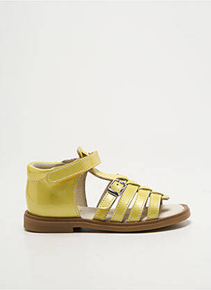 Sandales/nu pieds tissage vernis chiquet jaune GBB fille
