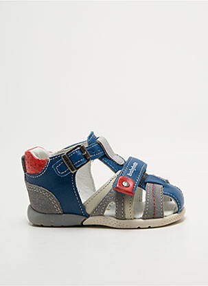 Sandales/nu pieds tissage satiné bout rond bleu BABYBOTTE garçon