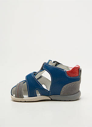 Sandales/nu pieds tissage satiné bout rond bleu BABYBOTTE garçon