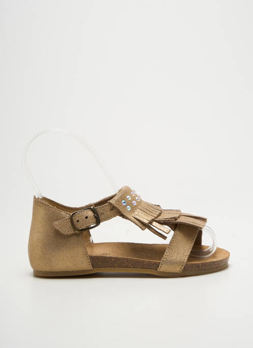 Sandales/nu pieds tissage satiné bout ouvert or REQINS fille