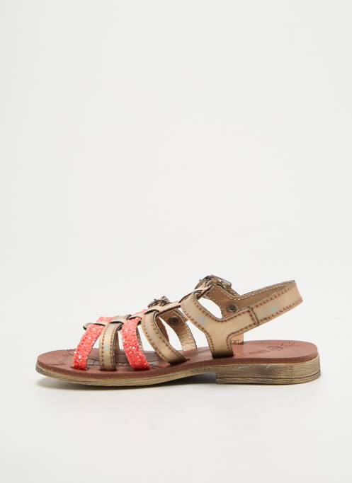 Sandales/nu pieds tissage tissage pailleté chiquet rose GBB fille