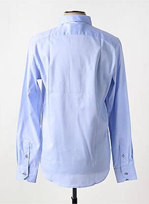 Chemise manches longues coupe droite bleu MAISON WOOLIES homme