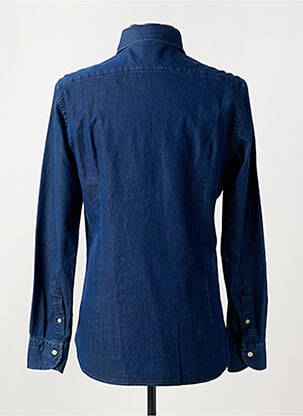 Chemise manches longues coupe cintrée bleu CALIBAN homme