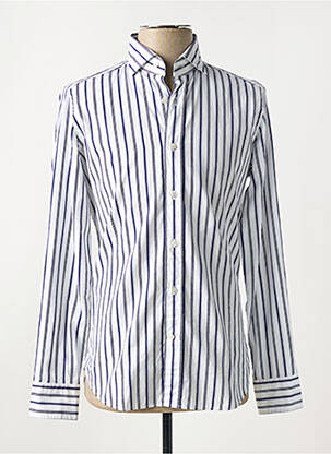 Chemise manches longues imprimé rayures bleu BAGUTTA homme