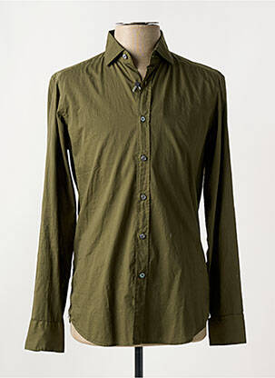 Chemise manches longues coupe cintrée vert BAGUTTA homme