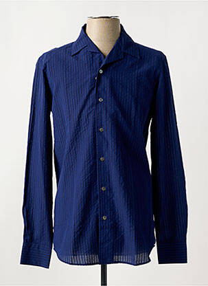 Chemise manches longues coupe cintrée bleu BAGUTTA homme